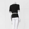 Chanel Black Cashmere Short Sleeve Logo Cardigan