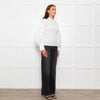 Ganni White Ruched Detail Puff Sleeved Cotton Top