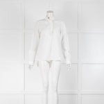 Bamford  Cream Frill Trim Long Sleeve  Cotton Top