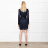 The Kooples Black & Blue Lurex Short Dress With Long Sleeves