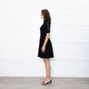 Valentino Black Short Sleeve Lace Panelled Mini Dress
