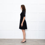 Valentino Black Short Sleeve Lace Panelled Mini Dress