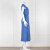 Max Mara Cornflower Blue Woven Fit and Flare Dress