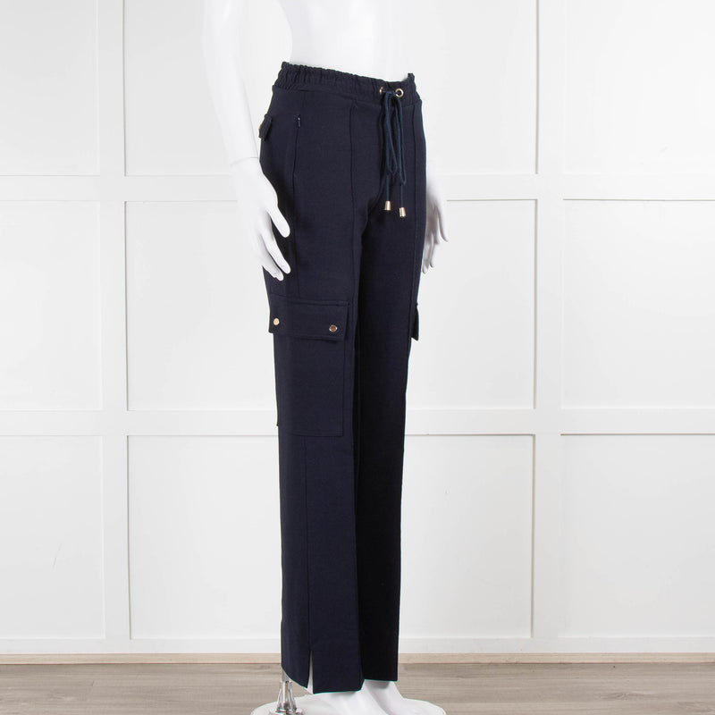 Me+Em Navy Blue Side Pockets Elasticated Waist Trousers
