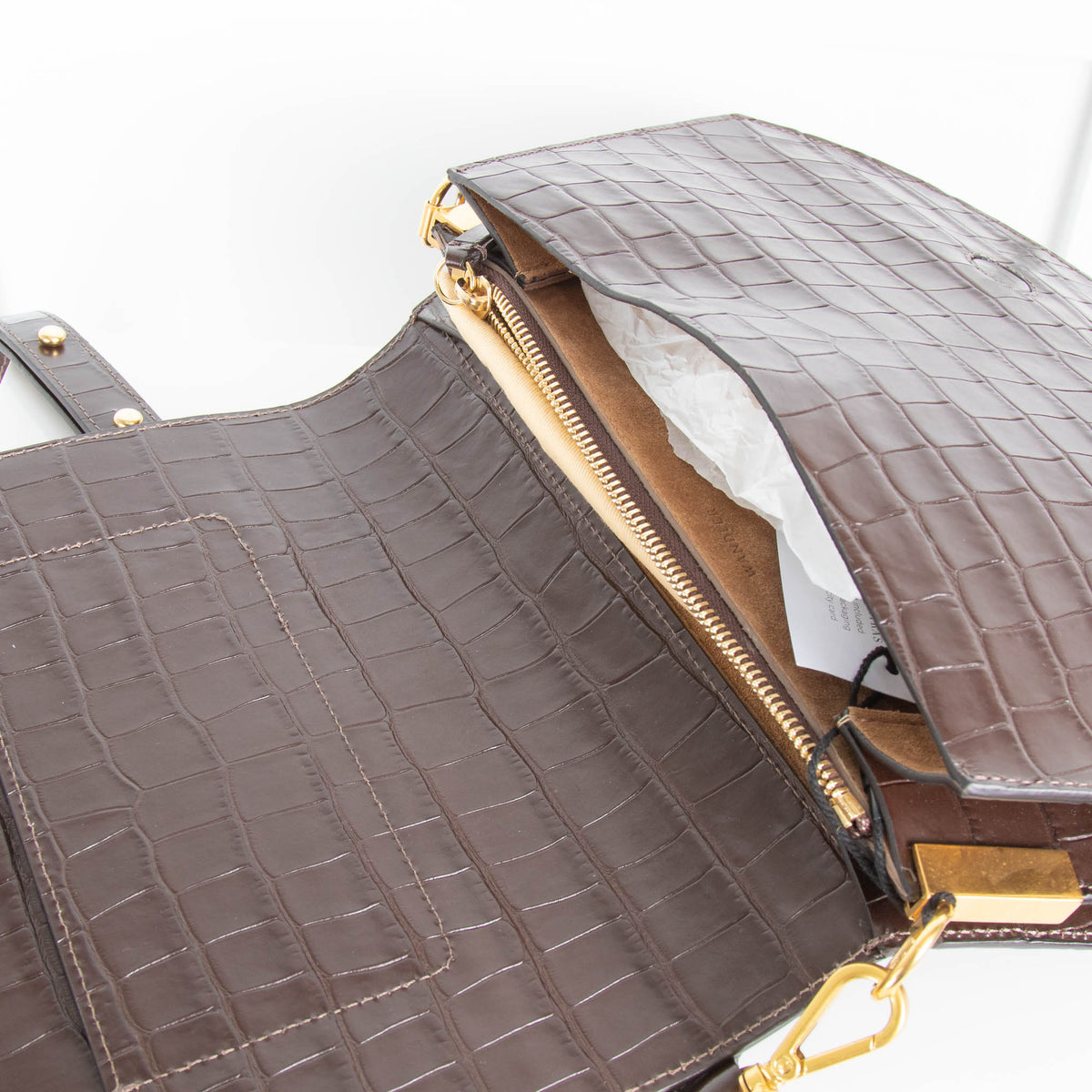 Wandler Brown Embossed Leather Cross Body Bag