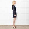 The Kooples Black & Blue Lurex Short Dress With Long Sleeves
