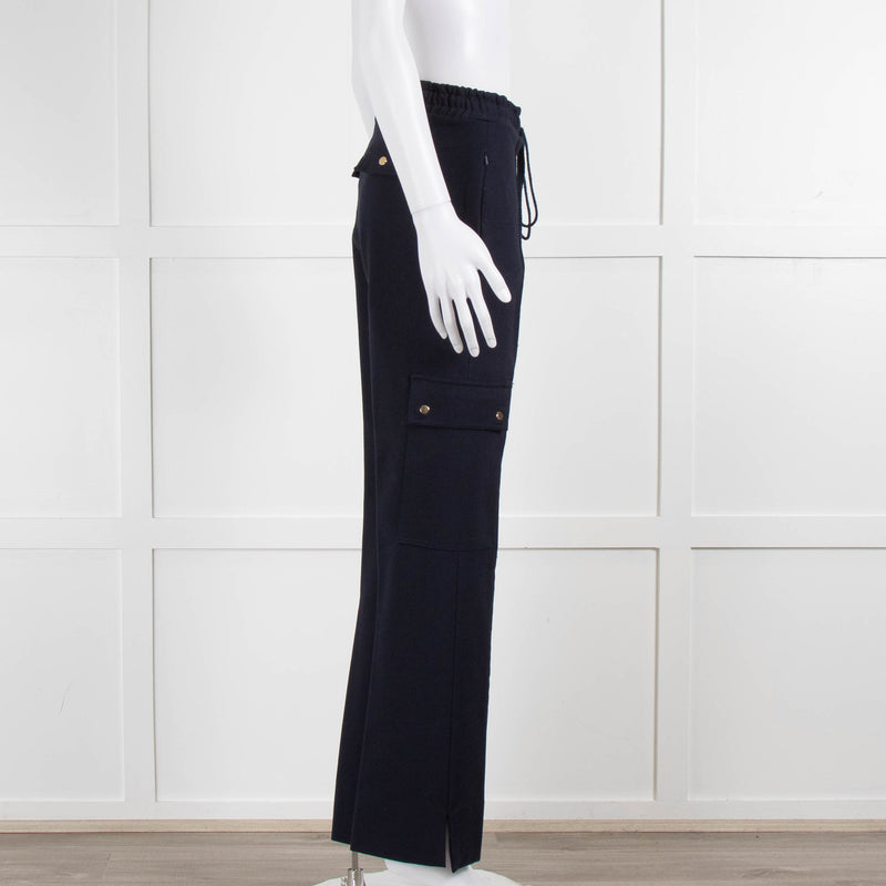 Me+Em Navy Blue Side Pockets Elasticated Waist Trousers