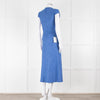 Max Mara Cornflower Blue Woven Fit and Flare Dress