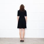 Valentino Black Short Sleeve Lace Panelled Mini Dress