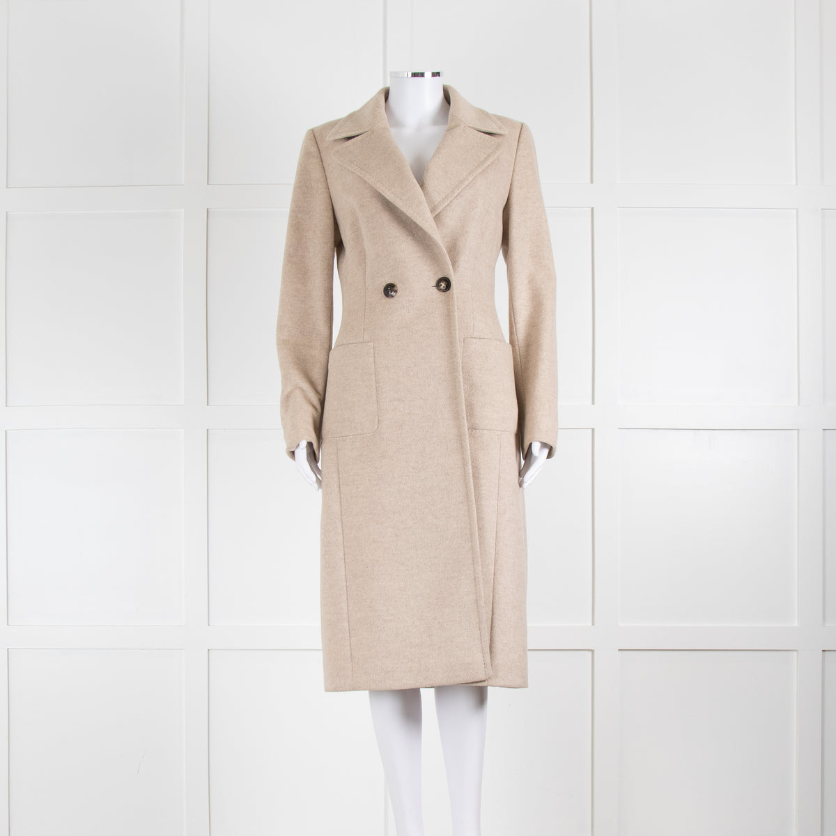 Escada Oatmeal 100% Cashmere Coat