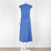 Max Mara Cornflower Blue Woven Fit and Flare Dress