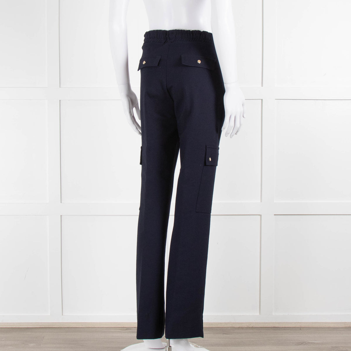 Me+Em Navy Blue Side Pockets Elasticated Waist Trousers