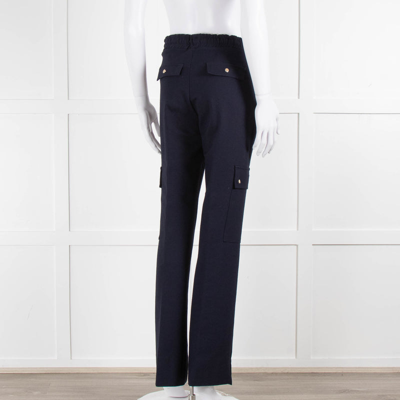 Me+Em Navy Blue Side Pockets Elasticated Waist Trousers