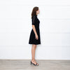 Valentino Black Short Sleeve Lace Panelled Mini Dress