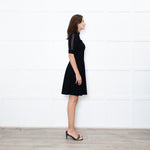 Valentino Black Short Sleeve Lace Panelled Mini Dress