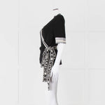 Chanel Black Cashmere Short Sleeve Logo Cardigan