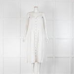 Mara Hoffman White Check Sheer Button Down Sun Dress