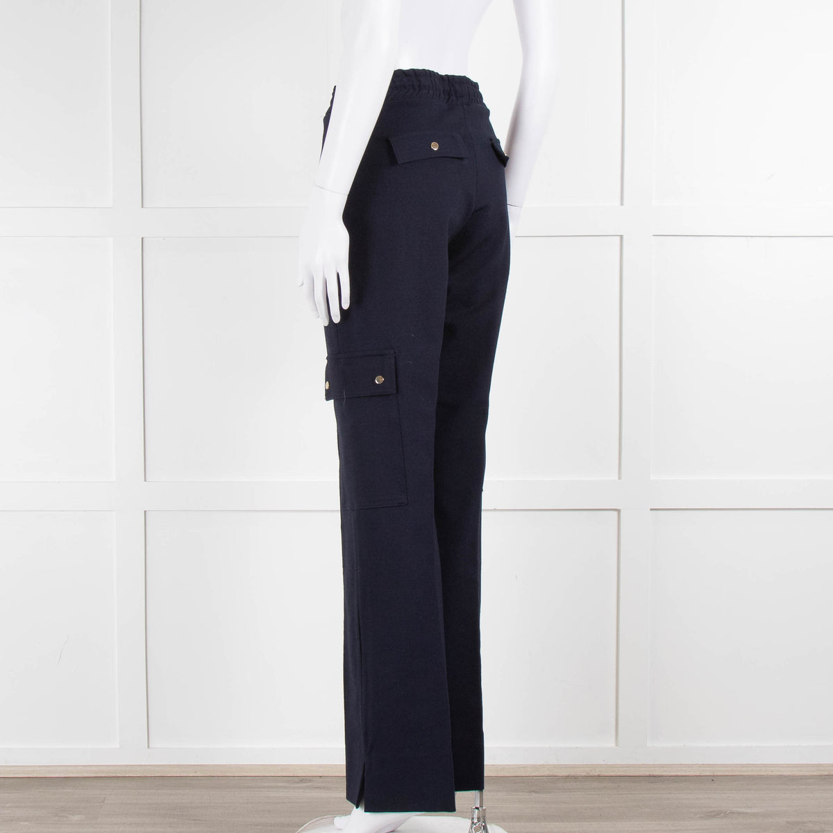 Me+Em Navy Blue Side Pockets Elasticated Waist Trousers