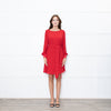 Claudie Pierlot Red Long Sleeve Shift Dress