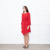 Claudie Pierlot Red Long Sleeve Shift Dress
