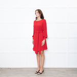 Claudie Pierlot Red Long Sleeve Shift Dress