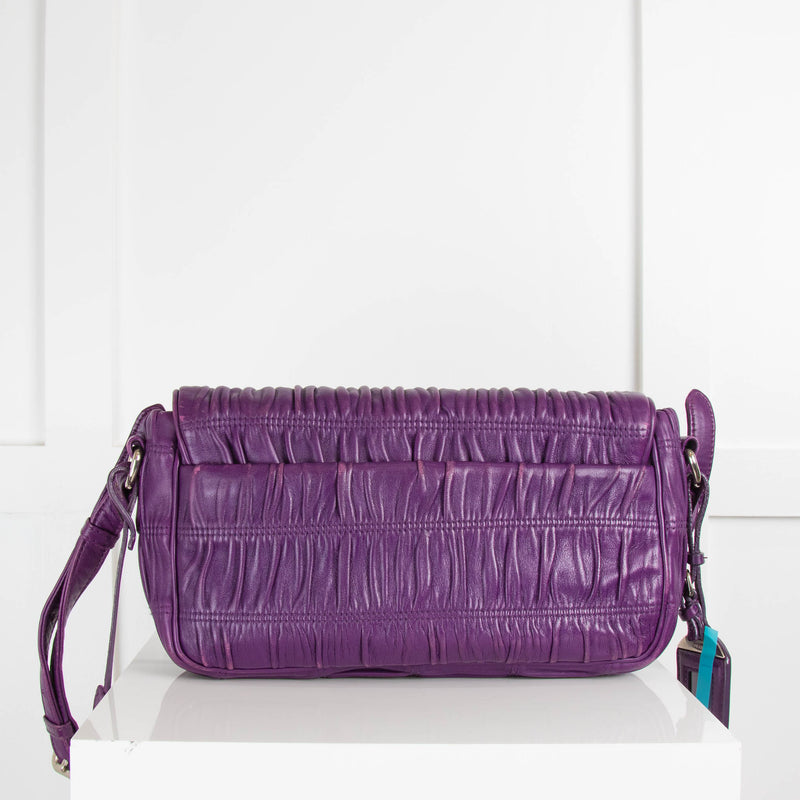 Prada Purple Gaufre Flap Crossbody Bag