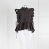 Stella Nova Black With Brown Pattern Sleeveless Top