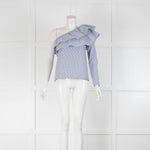 Maje Blue Striped One Sleeve Top