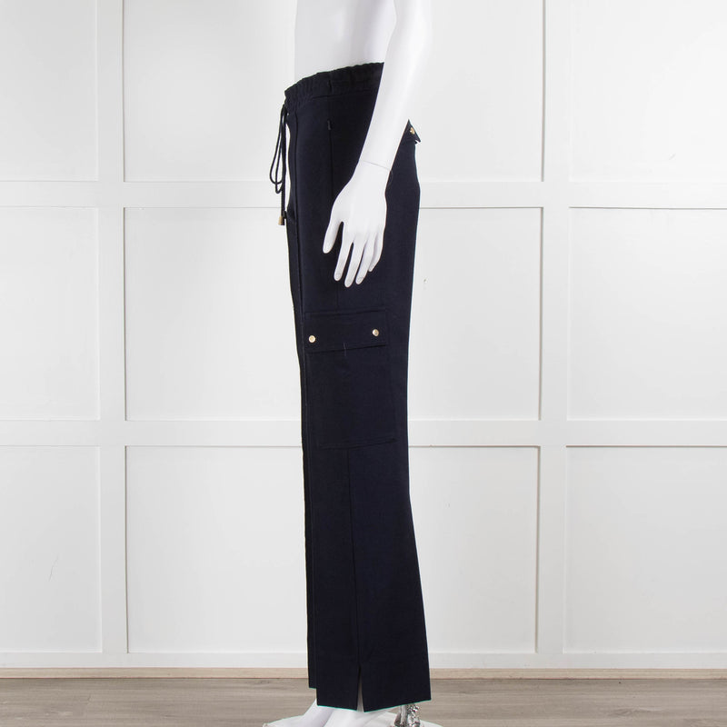 Me+Em Navy Blue Side Pockets Elasticated Waist Trousers