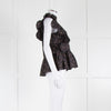 Stella Nova Black With Brown Pattern Sleeveless Top