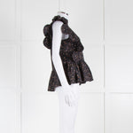 Stella Nova Black With Brown Pattern Sleeveless Top