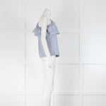 Maje Blue Striped One Sleeve Top