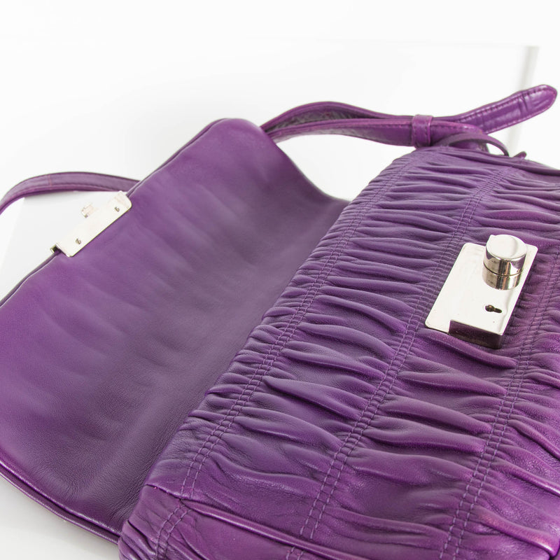 Prada Purple Gaufre Flap Crossbody Bag