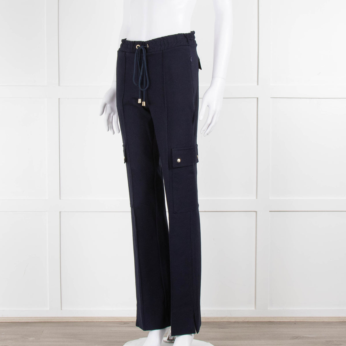 Me+Em Navy Blue Side Pockets Elasticated Waist Trousers