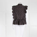Stella Nova Black With Brown Pattern Sleeveless Top