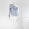 Maje Blue Striped One Sleeve Top