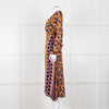 SFIZIO cramel Black Pink Multi Print V-Necked Dress