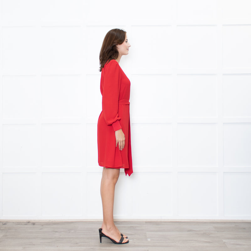 Claudie Pierlot Red Long Sleeve Shift Dress