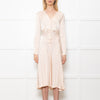 Ghost Midi Champagne Button Front Dress With Long Sleeves