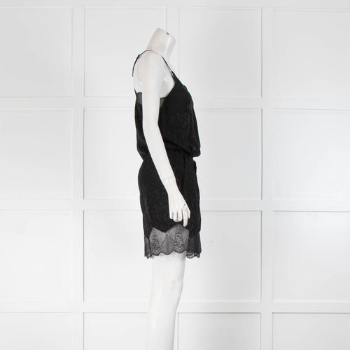 Zadig & Voltaire Black Silk Satin Playsuit