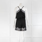 Zadig & Voltaire Black Silk Satin Playsuit