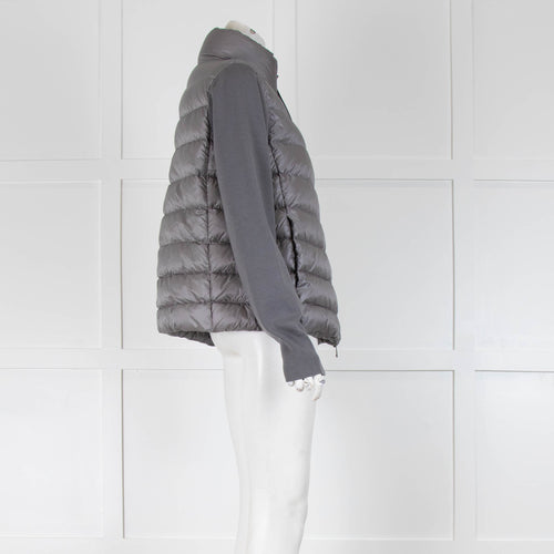 Moncler Grey Padded Wool Jumper Jacket