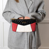 Miu Miu Black, Red and Cream Leather Biker Clutch