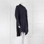 Tim Coppens Navy Blue Black Pleated Panel Wind Coat