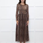 Ganni Leopard Mesh Maxi Dress