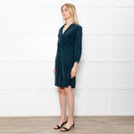 Sessun Green Rayon Dress With Front Knot And Long Sleeves