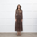 Ganni Leopard Mesh Maxi Dress
