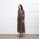 Ganni Leopard Mesh Maxi Dress