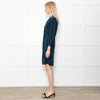 Sessun Green Rayon Dress With Front Knot And Long Sleeves