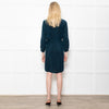 Sessun Green Rayon Dress With Front Knot And Long Sleeves
